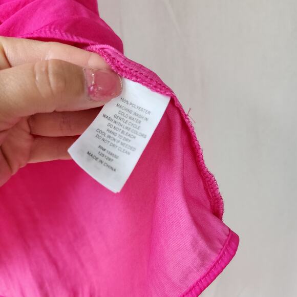 Maison d'Amelie Paris Short Sleeve Ruffle Top Hot Pink  fuchsia size S NWOT boho - Picture 6 of 9